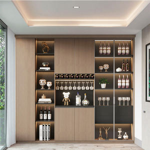 Prix d'usine Meubles de salon modernes Présentoir de rangement <span class=keywords><strong>en</strong></span> noyer <span class=keywords><strong>Vintage</strong></span> Présentoir <span class=keywords><strong>en</strong></span> bois Bar Cave à vin - Product Image 2