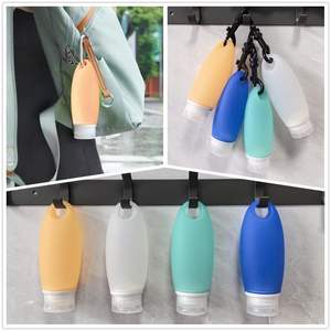 Bouteille de désinfectant pour les mains en silicone anti-fuite avec porte-clés, support en silicone, mousqueton vide, format voyage avec porte-clés - Product Image 3