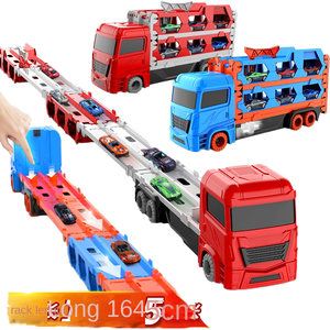 Juego <span class=keywords><strong>de</strong></span> Coches <span class=keywords><strong>de</strong></span> <span class=keywords><strong>Juguete</strong></span> <span class=keywords><strong>de</strong></span> <span class=keywords><strong>Plástico</strong></span> Plegable con Rieles <span class=keywords><strong>de</strong></span> Fricción y Gran Deformación para Niños <span class=keywords><strong>de</strong></span> 5 a 7 Años, Unisex, Camión <span class=keywords><strong>de</strong></span> Estacionamiento con Contenedor, Escala 1:800 - Product Image 4