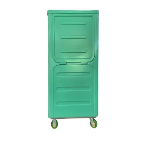 Medical Tall Boy Trolley Plastic Collecting Linen Carts Avoid Infection Used In Hospital Support OEM Color And Size
