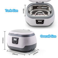 Nettoyeur ultrasonique électrique GT-M5 pour appareils dentaires et bijoux avec minuterie numérique, capacité de 350 ml, pour usage domestique et automobile