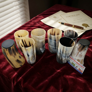 Vasos de cuerno natural hechos a mano para cerveza artesanal, taza de cuerno de buey para whisky, cerveza, vino, regalo rústico para bar, colección de vasos de cuerno. - Product Image 5