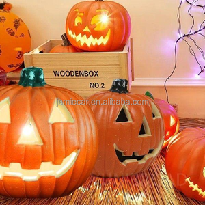 Décoration de porche amusante en forme de citrouille, décorations d'intérieur, citrouille lumineuse Jack-O'-Lantern, décorations d'Halloween, grande citrouille en plastique - Product Image 2