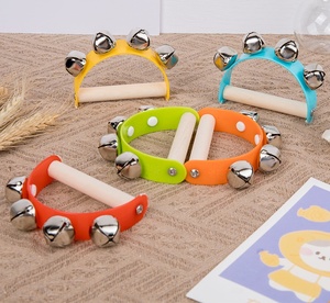 En gros, hochet à main coloré en bois, instrument de percussion Orff, jouet pour bébés et accessoires de spectacle - Product Image 4