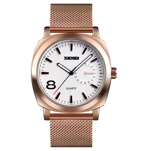 패션 브랜드 Skmei 1466 뜨거운 판매 로즈 골드 손목 시계 30 미터 방수 스테인레스 스틸 시계