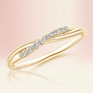 Anillo de banda cruzada con diamante cultivado en laboratorio de corte redondo, oro de 10K, 14K, 18K, plata de ley 925, 935, chapado en rodio, moderno, regalo de compromiso - Product Image 1