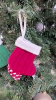 Noël Mini Bas Ornements Chaussettes Tricotées Bonbons Cadeau Sac Arbre De Noël Pendentif Décoration Fournitures