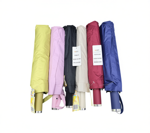 Ombrello Pieghevole a Tre Sezioni 100 Cm, 8 Stecche, Telaio in Lega, Apertura Manuale, Protezione da Sole e Pioggia, Design Minimalista per Adulti - Product Image 1