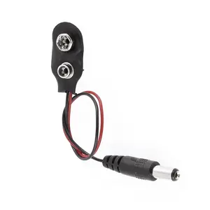 I Tipo 2.1x5.5mm Masculino DC Power Plug Para 9V Botão Conector Da Bateria Suporte Da Bateria Clipe