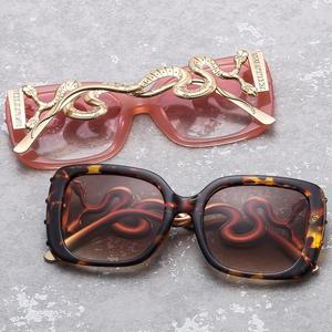 Gafas de Sol Cuadradas con Logotipo Personalizado, Montura Grande de Metal Vintage 2025, Protección UV400, Patillas Dobles con Diseño de Serpiente, para Hombre y Mujer - Product Image 2