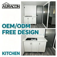 AURACON Maison préfabriquée modulaire en structure acier de 20 pieds avec design moderne pour restaurants, cafés, complexes hôteliers et projets hôteliers
