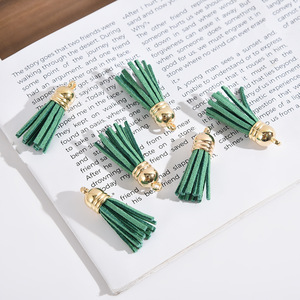 Multicolor Suede Leather Tassel <b>Charms</b> Metal Cap Tassel Pendants With Jump Ring for Keychain Bag Ornament DIY Jewelry Craft - Product Image 4