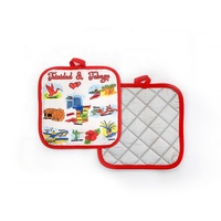Vente en gros de mitaines de four carrées en lin blanc uni imprimées sur mesure Porte-casseroles de Noël avec technologie de sublimation Accessoire de cuisine