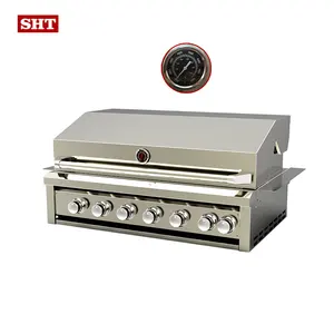 6 + 1 Burner 304 thép không gỉ được xây dựng trong BBQ gas nướng