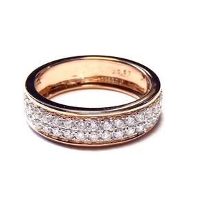 Proveedor de Joyería al por Mayor, Anillos de Boda Apilables de Oro Rosa Sólido de 18k de Alta Calidad con Diamantes Reales para Mujer, Uso Diario y Fiestas - Product Image 1