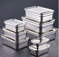 Yolecen IKITCHEN 1000ml rectangulaire en acier inoxydable boîte à lunch micro-ondes 304 métal boîte à bento Logo personnalisé sans BPA nouveau-nés