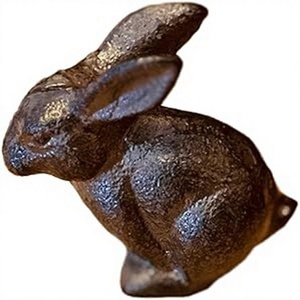 Figura de conejo de bronce vintage, pisapapeles, estatua de animal fundido, decoración de Pascua, adorno de mesa, pisapapeles - Product Image 1