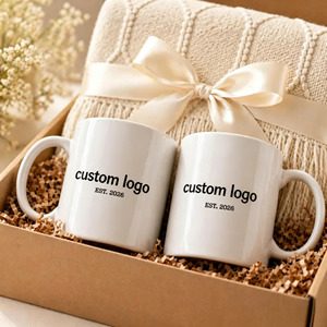 Custom Logo Personalized Glass Mug Gift Box Set with Knitted Blanket Low MOQ for Holiday &amp; Wedding <strong>Presents</strong> - Product Image 1