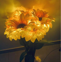 Support lumineux LED pour fleurs, décoration de jardin extérieur, tournesol artificiel LED avec tige de 70 cm, support lumineux LED 110v/220v
