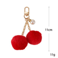 Nouveau Breloque Créative en Fausse Fourrure Douce avec Perle Polyvalente, Pendentif Porte-clés, Ornement pour Téléphone Portable