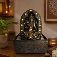 Fontaine d'eau en résine avec logo personnalisé, statue du Dieu Ganesh, artisanat hindou, décoration de bureau, articles de décoration pour la maison, vente en gros