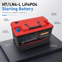 Baterai Starter Otomotif OEM H7/LN4-L 12V 100Ah LiFePO4 1280Wh 1200CCA dengan Layar Digital
