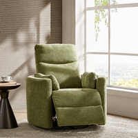 Fauteuil inclinable électrique moderne en tissu, pivotant et à bascule, avec dossier réglable pour salon domestique