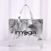 Sacs fourre-tout non tissés métallisés or et argent, sacs à main texturés effet laser or et argent, sacs cadeaux réutilisables pour le shopping