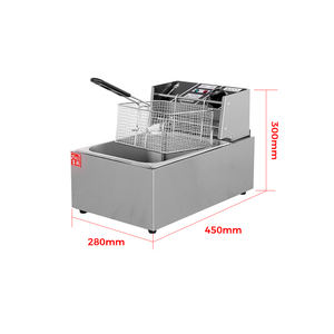 Thương mại truy cập hàng đầu điện khoai tây chiên chiên nồi chiên sâu nhiệm vụ nặng nề chiên Máy 6L Nồi chiên thép không gỉ cung cấp 220V - Product Image 2