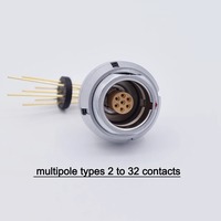 Connecteur étanche IP68 Push-Pull à verrouillage automatique pour carte de circuit imprimé (PCB), série EEG 2K, 2-32 broches, à contact droit
