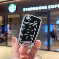 Coque de clé complète en TPU avec boucle pour Volkswagen Sagitar, Tiguan L, Langyi Plus, Bora, Magotan, Lingdu, Tuyue, Tuang X