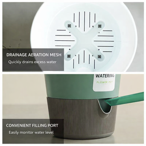 Macetas <span class=keywords><strong>de</strong></span> Plástico PP Ecológicas con Autorriego y Orificios <span class=keywords><strong>de</strong></span> Drenaje, Diseño Moderno para Interiores, Marca Pioneera - Product Image 3