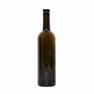 Elegant Shape Empty Brown Glass Wine Bottle With Wooden Stopper Or Plastic Cap For Juice Beer Making