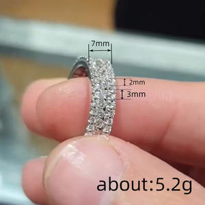 Anillo de Diamantes de Oro Blanco para Mujer T0214, Corte Brillante Redondo, Color G Natural, Anillo de Boda Clásico - Product Image 4