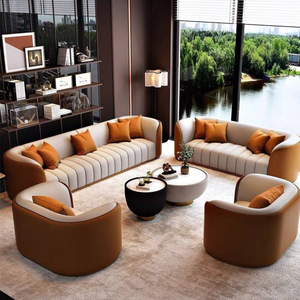 Set di Divani di Lusso dal <span class=keywords><strong>Design</strong></span> Moderno, Mobili in Pelle, <span class=keywords><strong>Divano</strong></span> Modulare da 1-4 Posti per Casa e Reception d'Hotel - Product Image 1