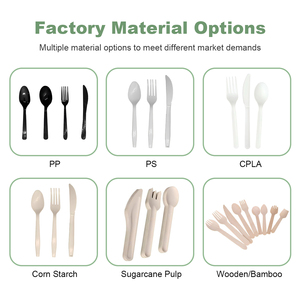 Juego de cubiertos desechables de plástico al por mayor, cuchillo, tenedor, cuchara, sin BPA, resistentes al calor, para fiestas, bodas, catering. - Product Image 5