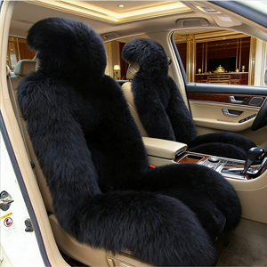 Housses de siège auto en laine moelleuse, décoration intérieure de voiture de luxe, fourrure animale, peau de mouton, taille universelle - Product Image 1