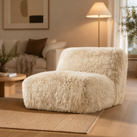 Salon personnalisable luxe chaise pivotante en peau de mouton chambre tissu confort intérieur classique meubles