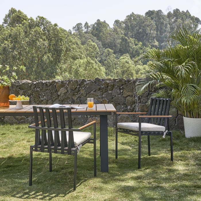 Patio garden set table set teak furniture armchair dining set