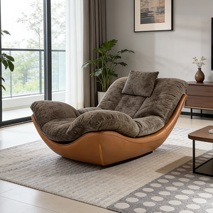 <span class=keywords><strong>Fauteuil</strong></span> Lounge de Style Nordique Minimaliste, <span class=keywords><strong>Fauteuil</strong></span> Surdimensionné, Revêtement en Velours Teddy, Relaxation, Canapé Simple <span class=keywords><strong>pour</strong></span> Appartement Loft - Product Image 2