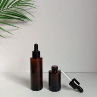 Bouteille en verre ambré de qualité supérieure, personnalisable, à parois épaisses, résistante à la chaleur, durable, pour cosmétiques, soins de la peau, flacons de parfum et d'huile