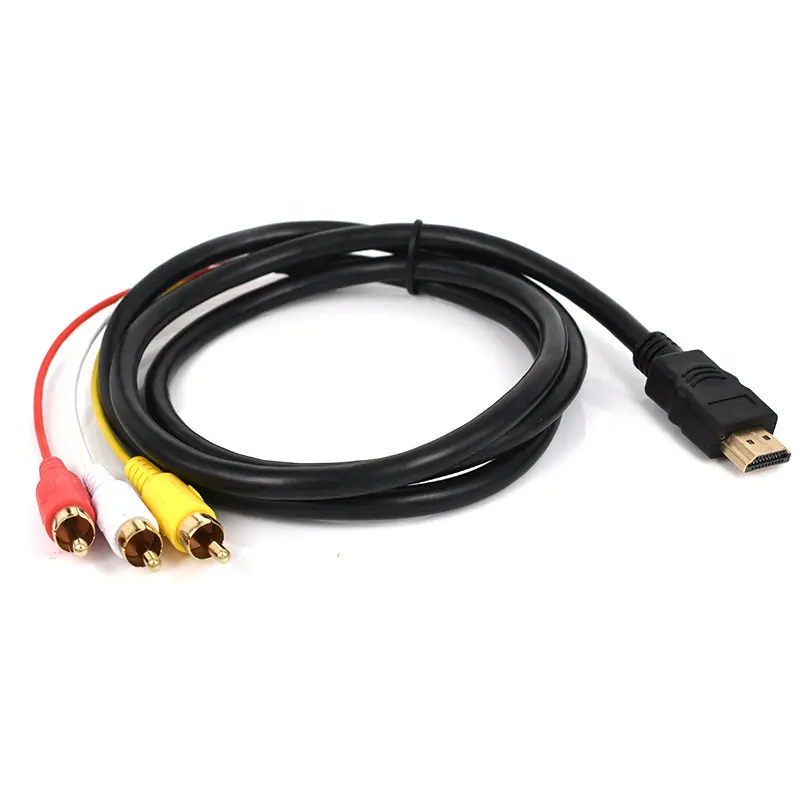 Wholesale HDMI to AV 3RCA Cable Adapter with Good Price HDMI to 3 RCA HD Convertor Cable