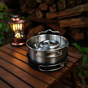 <span class=keywords><strong>Set</strong></span> di pentole da campeggio ultraleggere con bollitore e utensili per arrosto per avventure all'aria aperta e campeggi - Product Image 3
