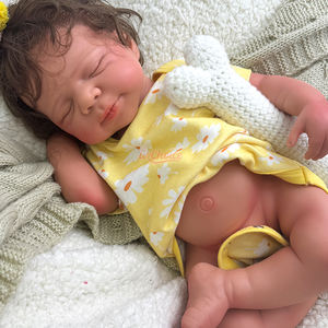 دمى سيليكون ناعمة واقعية بحجم 20 بوصة بمستوى الفنانين للبيع بالجملة، دمية طفل نائم بشعر مزروع، تصميم باسكال للبنات/الأولاد، لعبة ناعمة - Product Image 3