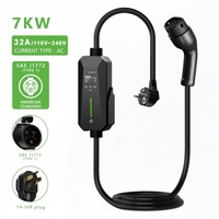 Nouveau chargeur de véhicule électrique certifié CE FCC, 7,7 kW, 240 V, J1772 Type 1, niveau 2, EVSE, prise NEMA 14-50, 32 A, IP66, câble de 5 m, directement de l'usine