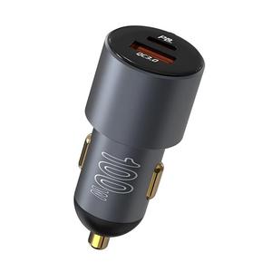 Chargeur de voiture USB C <span class=keywords><strong>en</strong></span> métal, adaptateur d'alimentation de voiture USB-C et USB-A 100W PD/QC rapide pour iPhone, <span class=keywords><strong>iPad</strong></span>, Galaxy S25 - Product Image 1