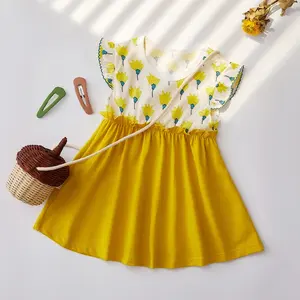 Vestido de princesa para crianças, vestido sem mangas para meninas, roupa de bebê, atacado primavera verão