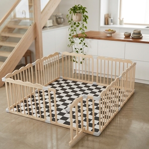 Box per Bambini in Legno per Neonati e Bambini Piccoli - Design Contemporaneo Eco-Friendly con Cancello Bloccabile Regolabile, Facile da Montare, Portatile - Product Image 2