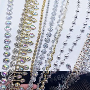 Bande décorative personnalisable en strass acryliques DIY, clous en plastique, argent et or, pour chaussures, sacs, textiles de maison et accessoires - Product Image 2