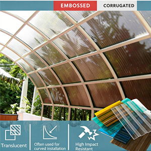 Plaque de toiture en <span class=keywords><strong>polycarbonate</strong></span> prismatique transparent durable de 1,2 x 50 m, motif lychee, en plastique transparent gaufré ondulé - Product Image 6